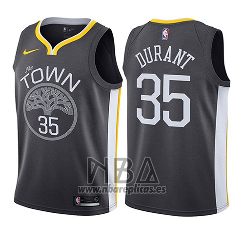 Camiseta Nino Golden State Warriors Kevin Durant NO 35 Statement 2017-18 Gris
